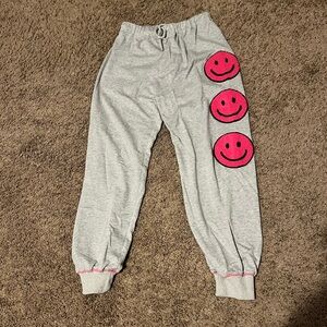 Fantastic Fawn smiley joggers- medium